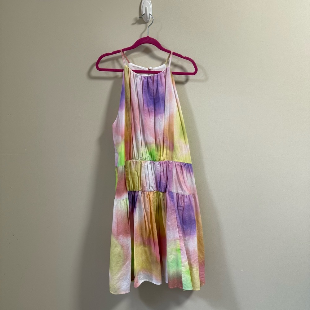 Zara Girls 13 -14 Tie Dye Halter Dress Spring Summer Midi Lined